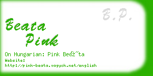 beata pink business card